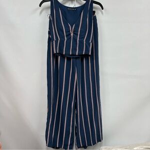 Abercrombie & Fitch xs striped 2 piece set w/pockets missing belt stripes